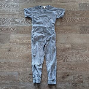 Free Assembly Chambray Short-Sleeve Jumpsuit Size Medium 7/8